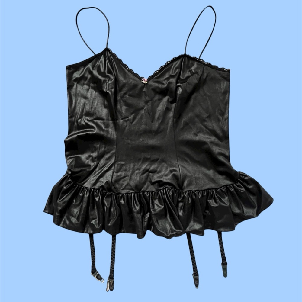 Vintage Black Lingerie Garter Cami